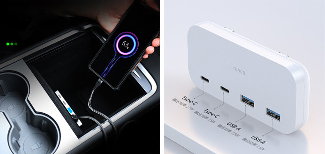 Car Rear Model 3 Usb Splitter Hub Conversion Center