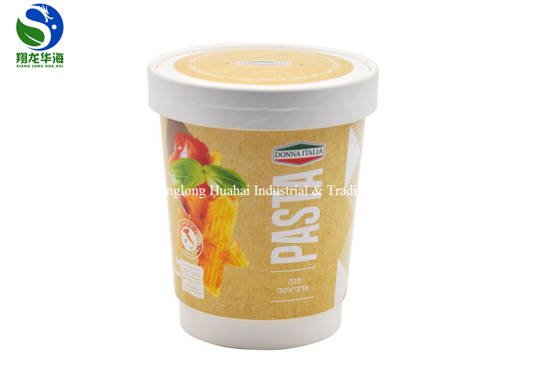 500ML Take Away Paper Soup Bowls Paper Soup Cups Lids Hot Food Containers