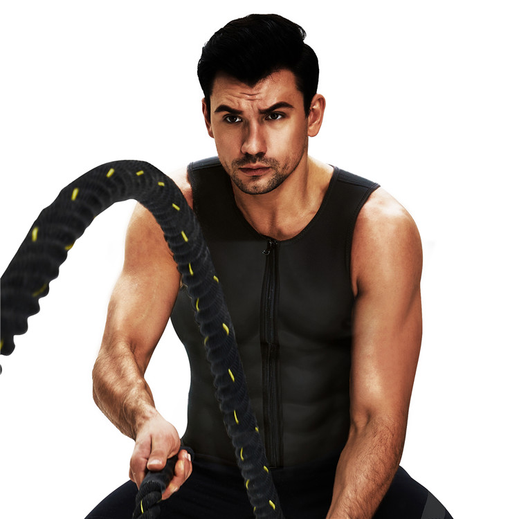HEXIN Neoprene Waist Trainer Shaper Knitted Workout Gym Zipper Tank Top Sauna Vest for Men
