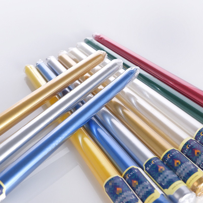 8 Inch 10 Inch Colored Beeswax Taper Candles Christmas Gold For Dinner