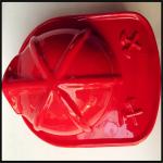 Child Size Red Plastic Fire Chief Hat