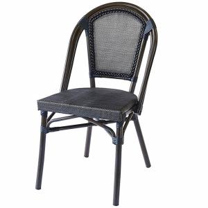 China Light Weight Black Textilene Aluminum Bistro Dining Chairs wholesale