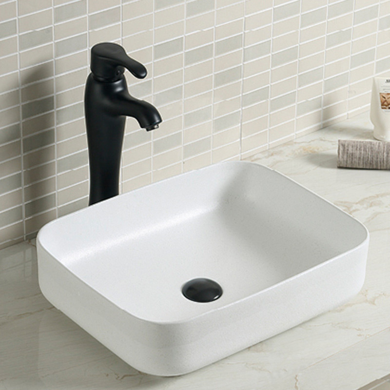 Small Rectangular Counter Top Wash Basin Porcelain Vessel Sink 20 Inch