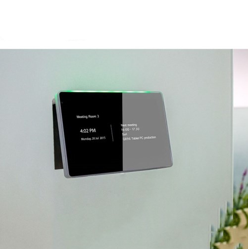 Glass Wall Mount Tablet With PoE, NFC, LED light Bar For Access Control