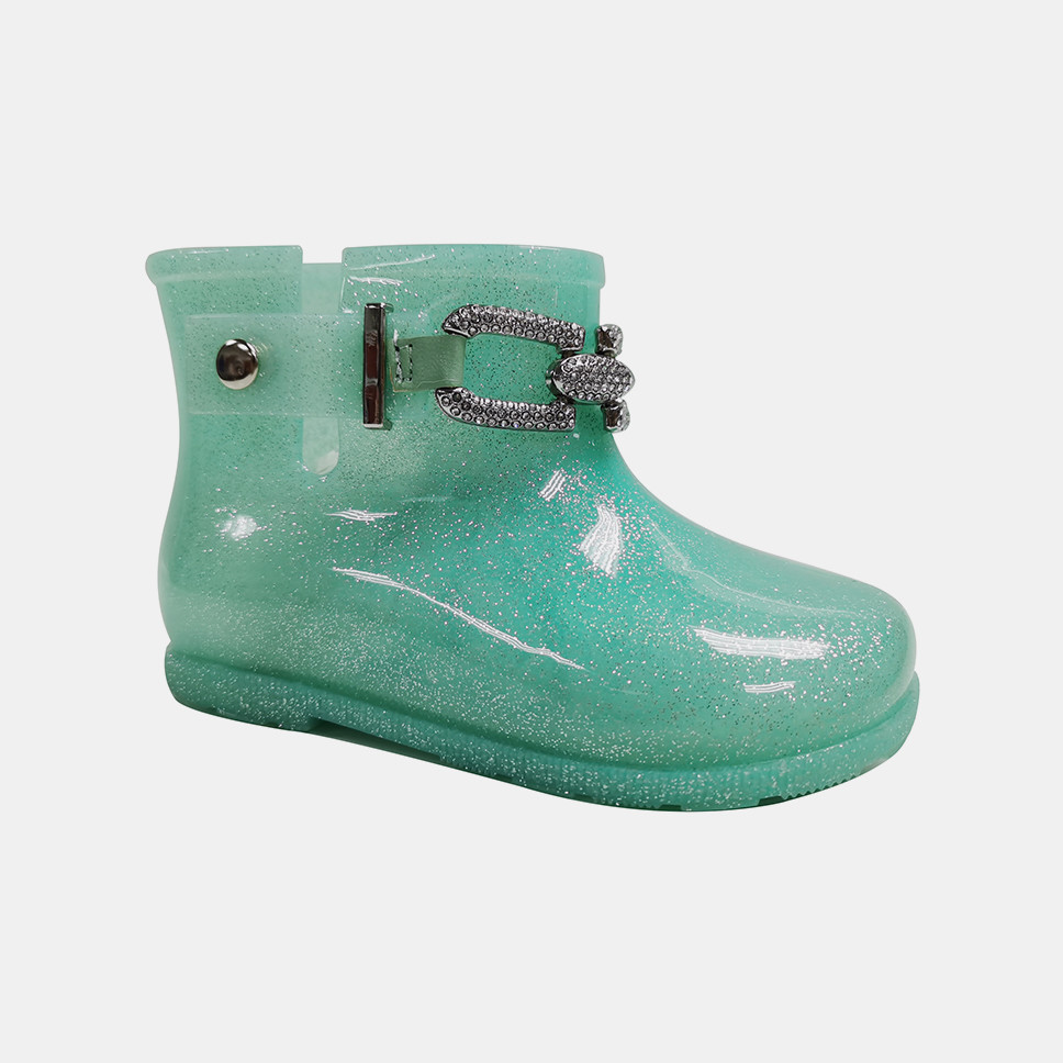 SEDEX Gender Neutral Design Kids Glitter PVC Ankle Rain Boots