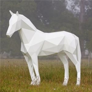 China Large Metal Horse Garden Animal Sculptures Realistic Geometry For City wholesale