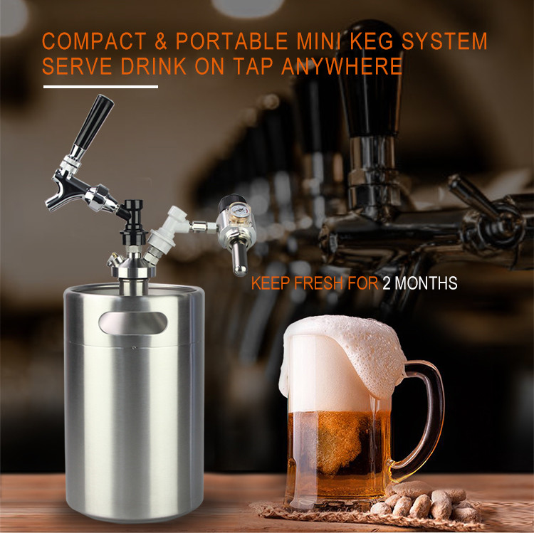FDA 2L 4L 5L 10L Ball Lock Mini Keg , Stainless steel Small Ball Lock Keg