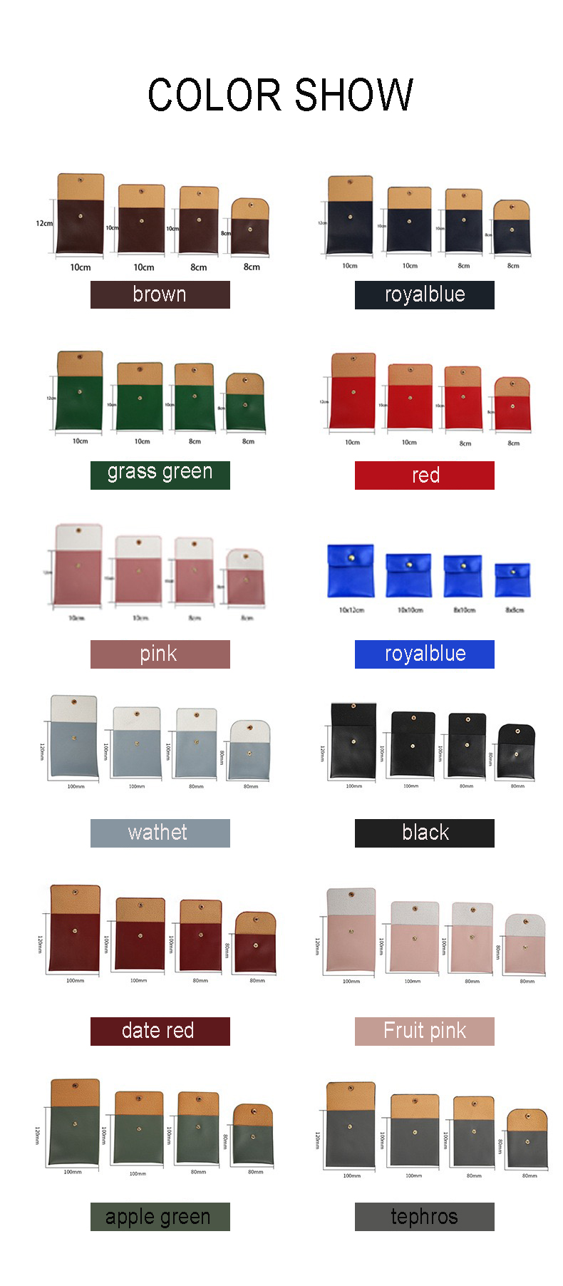 Personalized Pu Leather Jewelry Packaging Pouches Scratchproof