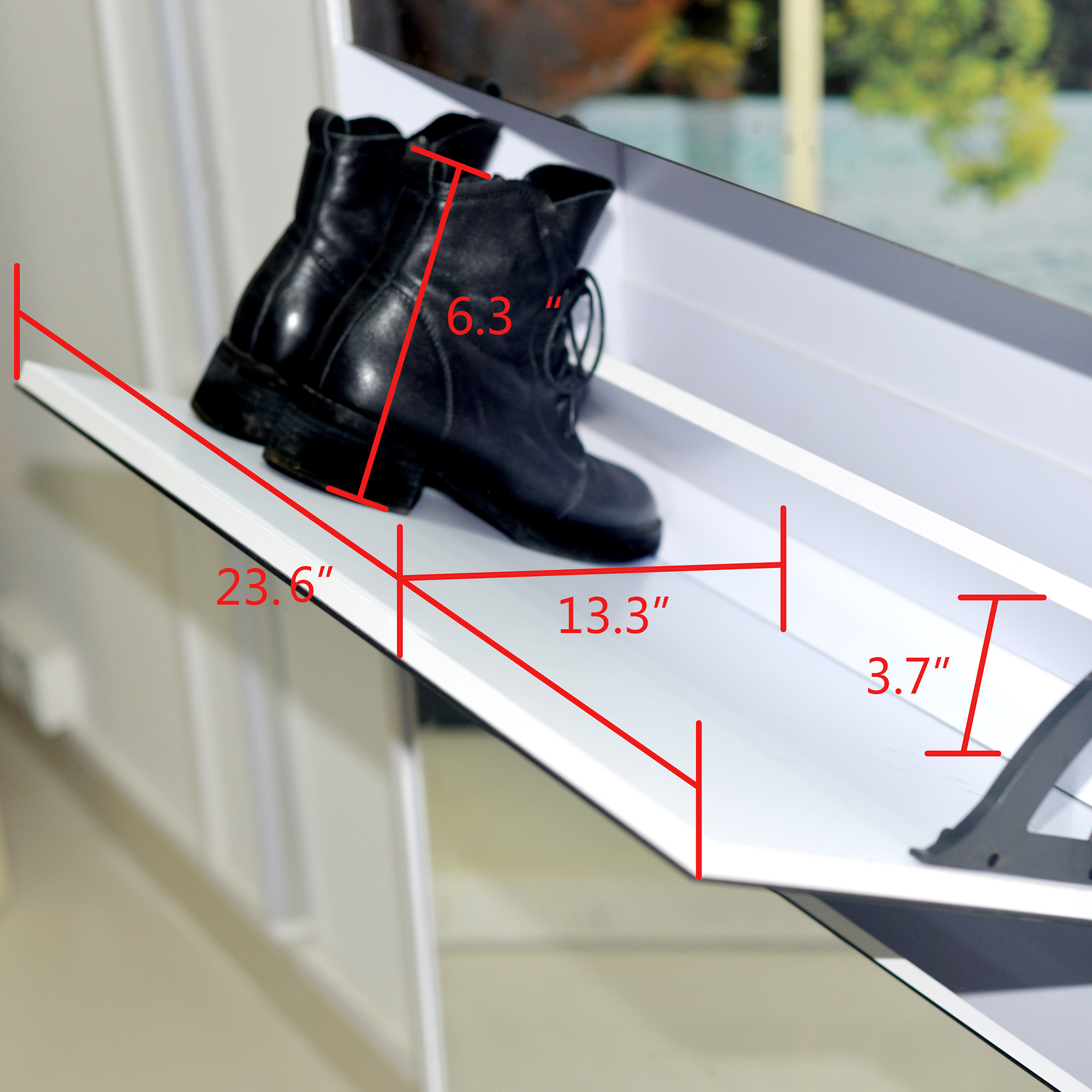 Full Length Mirror Shoe Cabinet Multi Functional Save Space MDF With Melamine