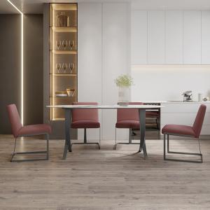 China 180*92cm Contemporary Marble Dining Table ODM White Stainless Frame wholesale