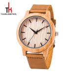 Nature Bamboo Wrist Watch Black Hands Laser Hours Marks Your Brand
