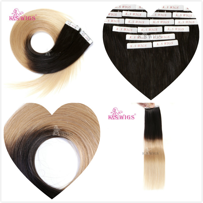 Wholesale Perfect Quality, 3Tones remy Ombre color Indian Tape on Human hair extensions