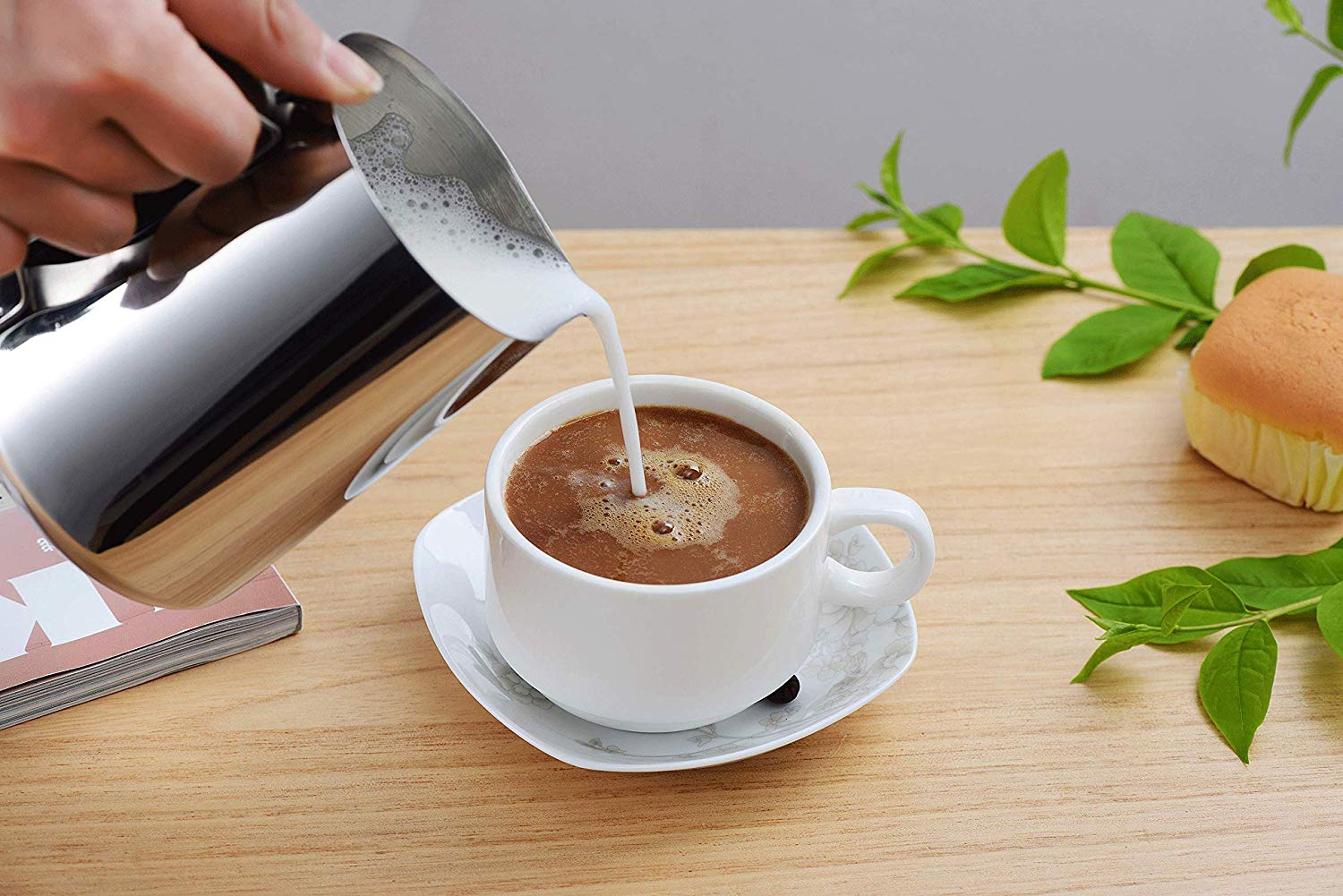 12 Oz Stainless Steel Milk Pitcher For Espresso Machine CE Certification