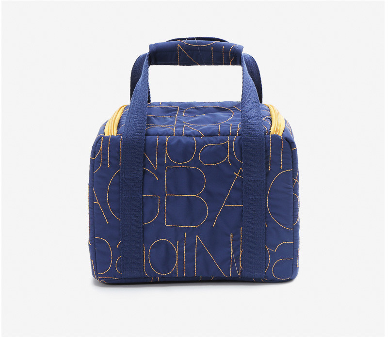 Simple Zipper Recycled Portable Insulated Washable Canvas Lunch Bag