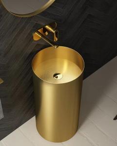 China Luxury Metal Sink Pedestal , Freestanding Pedestal Basin Stainless Steel 304 Material wholesale