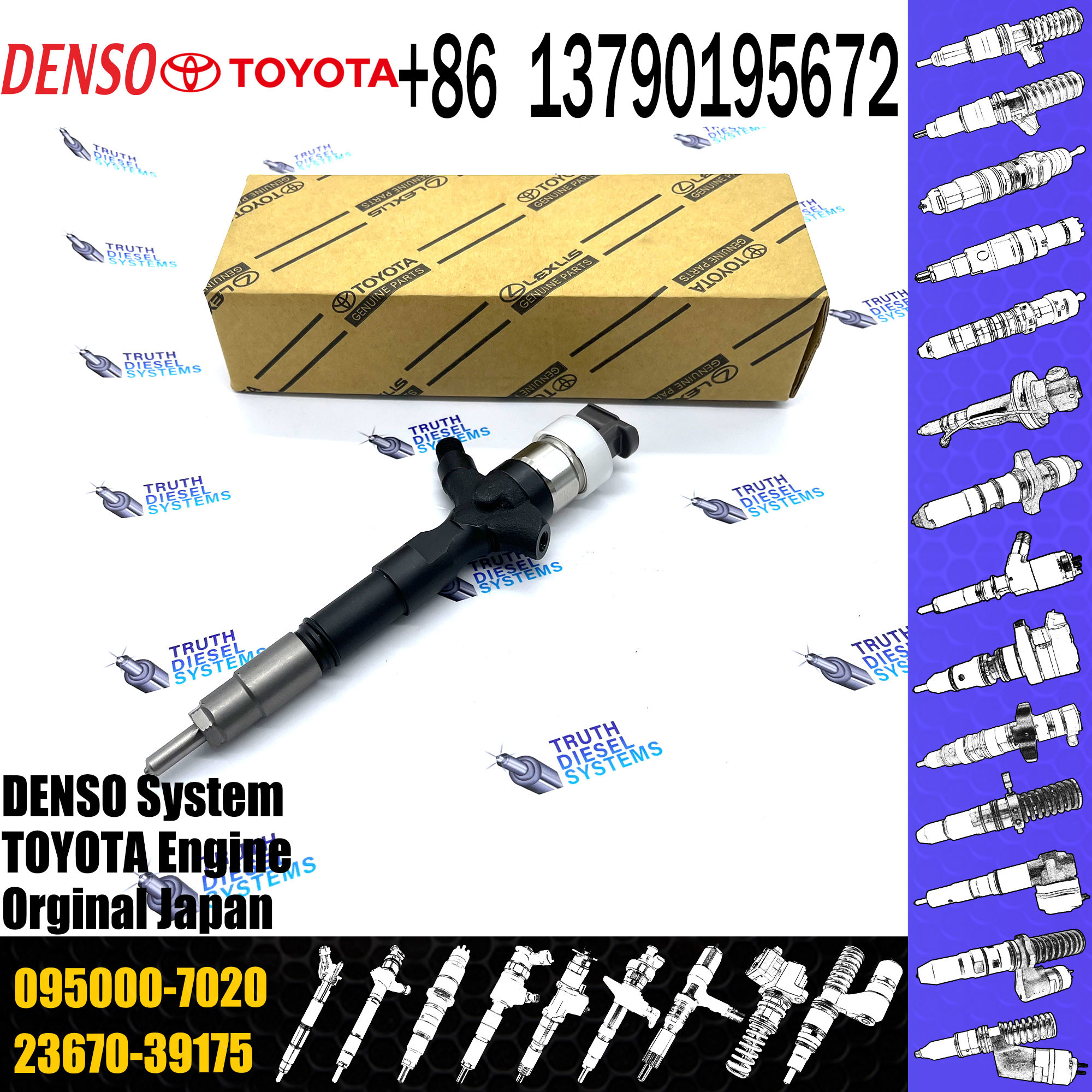 DENSO Diesel Common Rail Injector 095000 7020 0950007020 23670 39170 For Diesel Injector 095000-7020 23670-