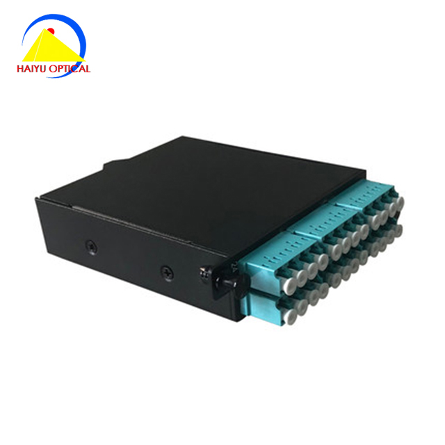 24 Cores OM3 OM4 40G LC to MPO MTP Cassettes for 1U 19Inch MPOs Terminal