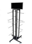 Floor Standing Clothing Store Fixtures Metal 4-Way Hanging Underwear Display