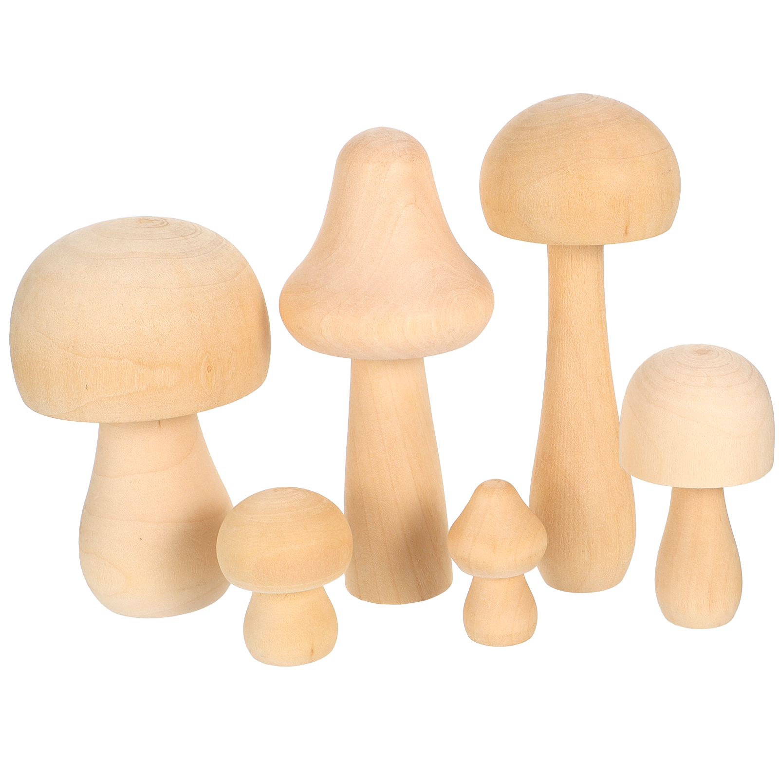 Peg 3cm Natural Unfinished Wooden Mushroom Toys 2.55 In Children Graffiti