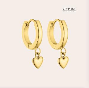 China Versatile Gold Heart Drop Earrings wholesale