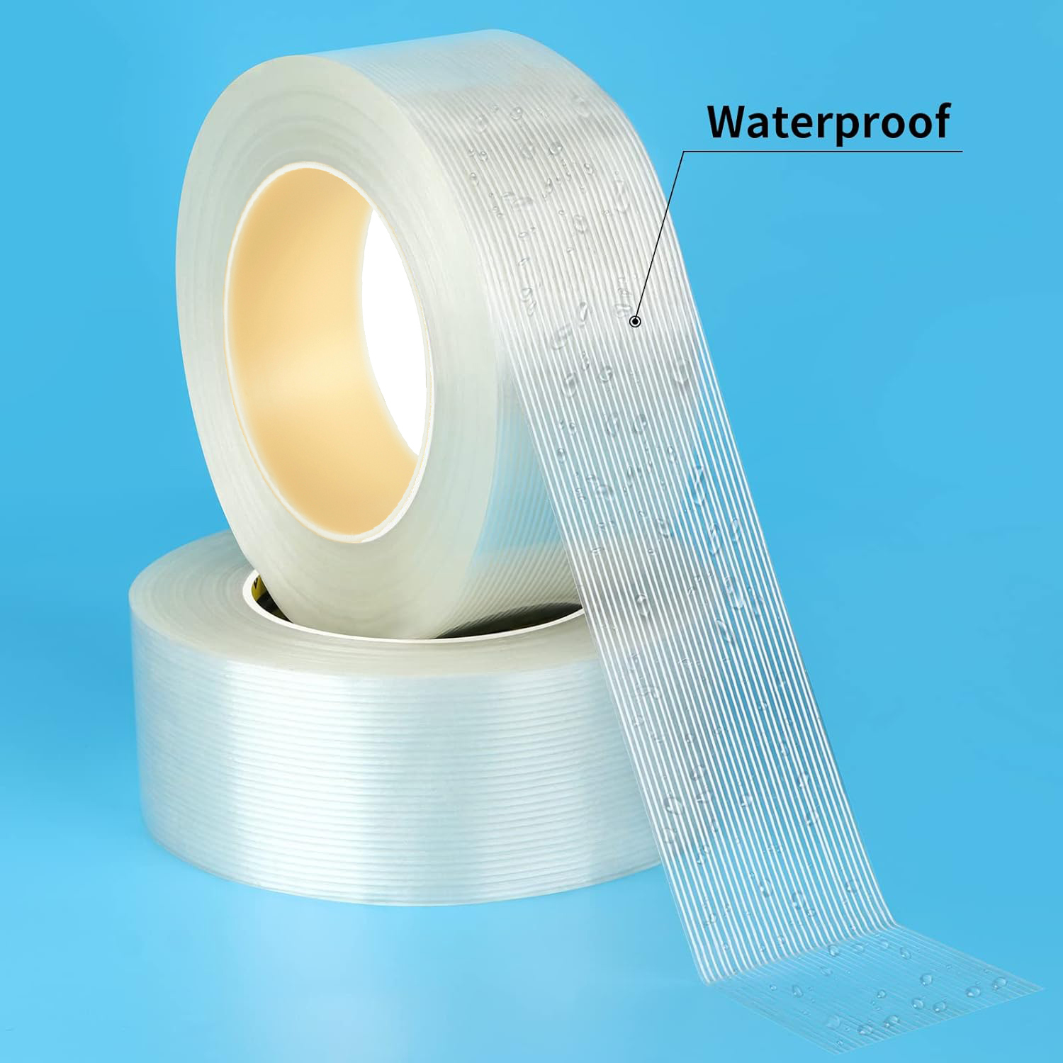Transparent Self Adhesive Insulation Fiberglass Filament Tape Bi Directional Filament Tape