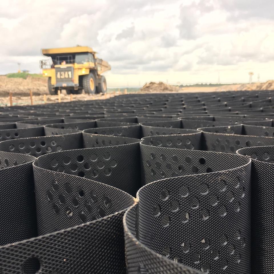 Anti Deforming Geoweb HDPE Geocell Ground Enhancement Cellular System