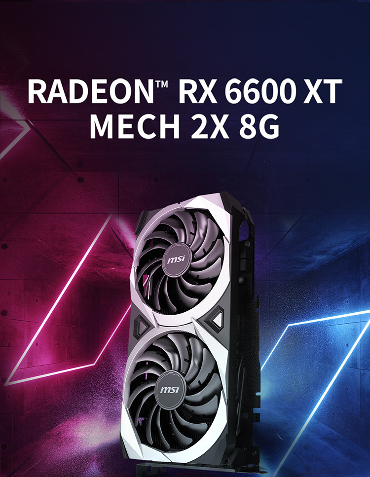 Radeon RX 6600 Graphics Card MECH 2X 8G HDMI DP Gaming Graphics Card