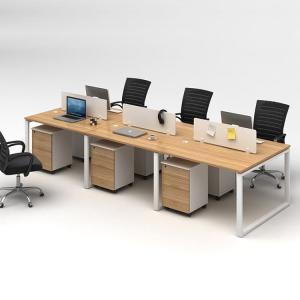 China Melamine Board Office Workstation Desks Furniture 6 Seater 3600mm wholesale