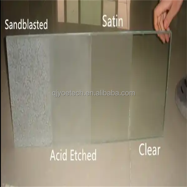 Acid Etched Glass for Bathroom Privacy Protection and Customized Logo Wall Decoration