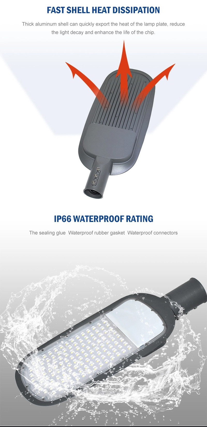 150w AC Led Flood Street Light Customizable Street Lamp Fixtures