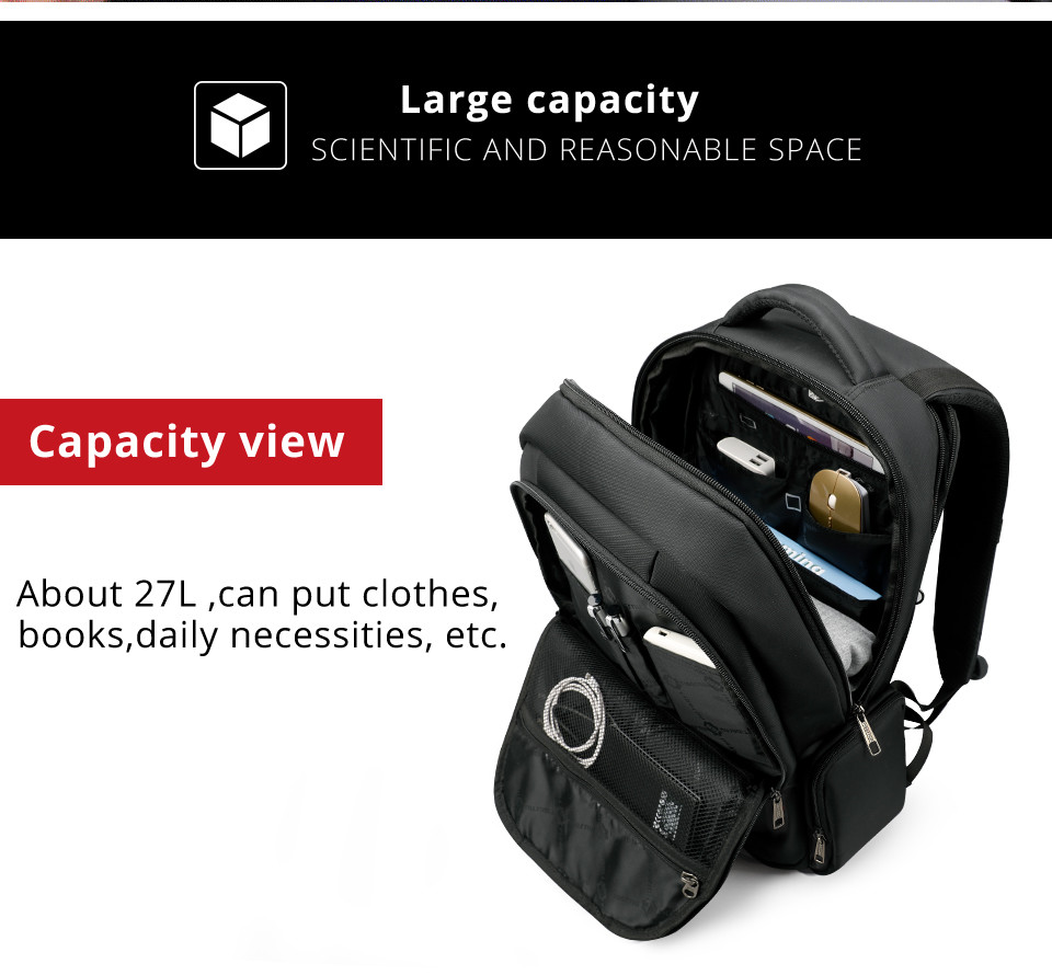 BSCI Usb Charging Business Travel Laptop Backpack For Men 29*9*20cm