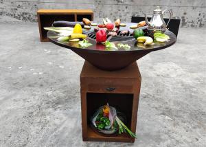 China CE 10mm Steel BBQ Grill Corten Backyard Cooking Grills Wood Burning wholesale