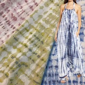 China Customized Tye Dye Polyester Dress Fabrics 150cm Woven Print Fabric wholesale