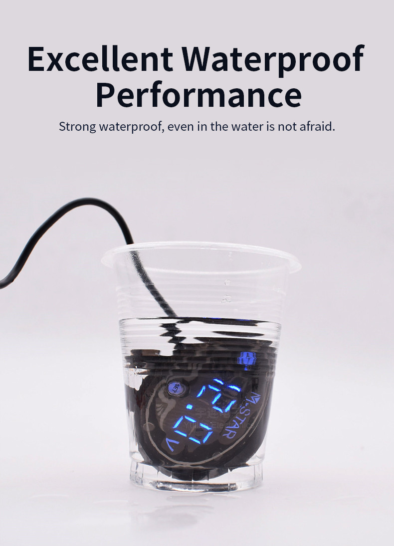 Waterproof 9V-24V LED Motorcycle Volt Meter Multifunction Yulian