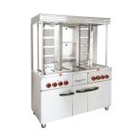 8 Burners Gas Doner Machine for Middle East Restaurant Stainless Steel Shawarma