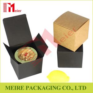China Custom luxury handmade black square candle paper packaging gift box with own logo wholesale