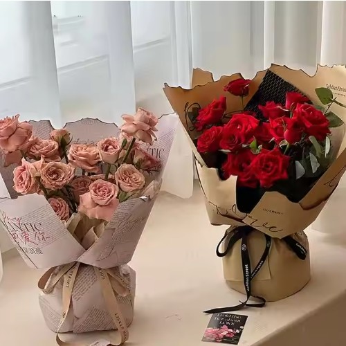 Waterproof Florist Wrapping Bouquet Packing Paper Love Letters Print Flower Wrapping Paper