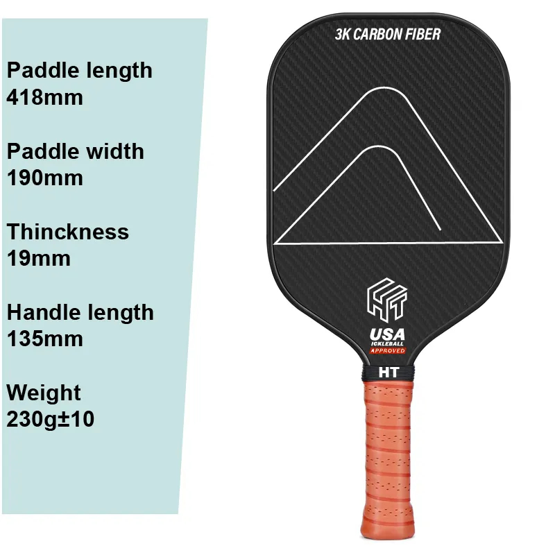 3K 18K Pickleball Paddle USAPA Approved Customized Pickleball Paddle Carbon Fiber