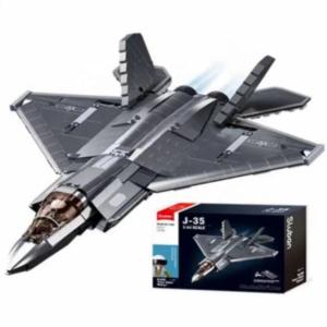 China J35 Fighter Toy Airplane Military Building Blocks for Kids ABS Plastic Remote Control wholesale