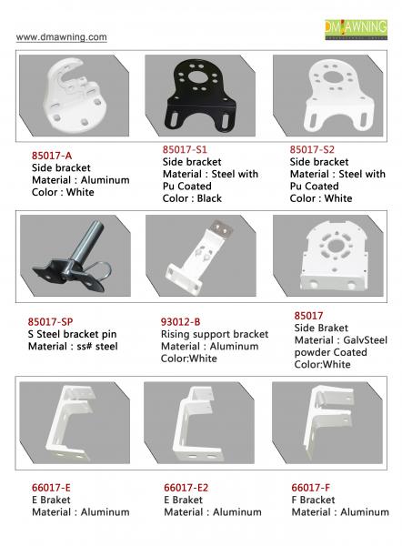 Powder Coated Metal Adjustable Awning Brackets Retractable Awning Wall Brackets