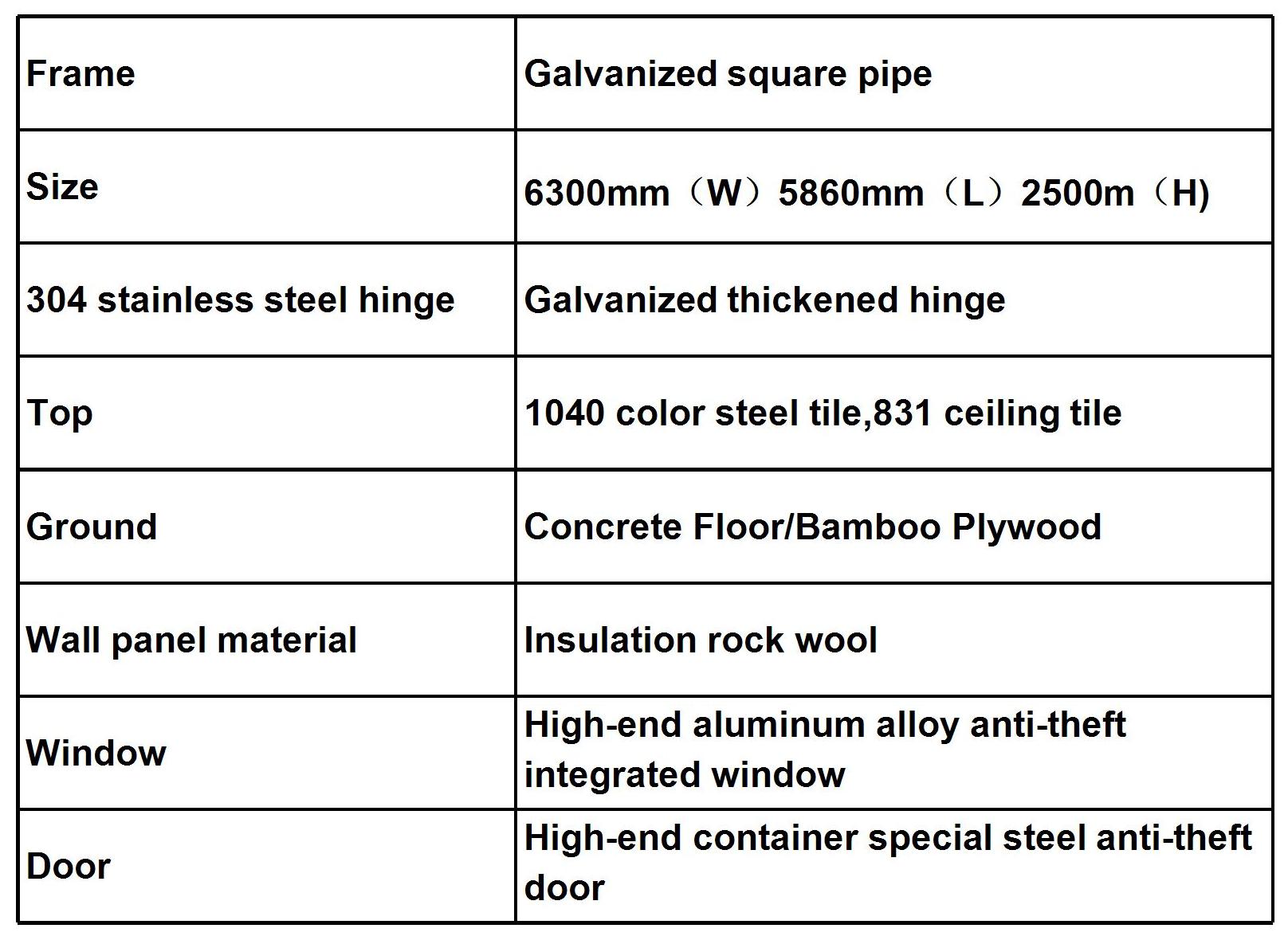 Foldable Portable House size