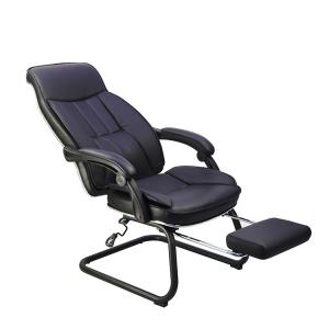 China Reclining Leather Office Chair With Footrest Armrests Commercial Style wholesale