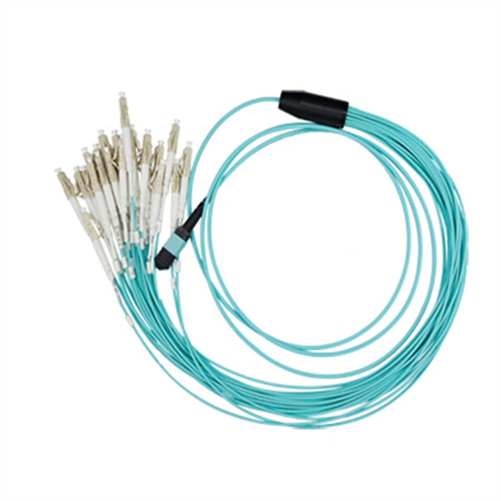 100% 3D test MPO MTP-LC OM3 12 core mpo fiber optic patch cord