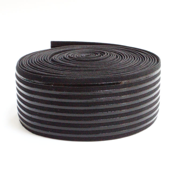 Black Nylon Cycling Silicone Gripper Elastic For Garment