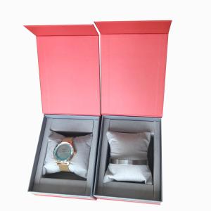 China Red Cardboard Paper Empty Wrist Watch Gift Box Packaging Customized wholesale