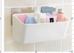 China Wall Mounted Bathroom Storage Box Organizer Basket With Super Suction wholesale