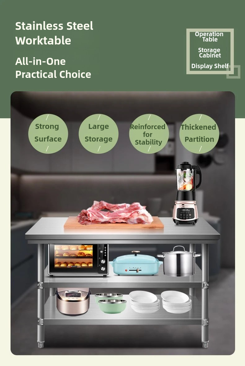Professional Grade Stainless Steel Workbench for Commercial Restaurants and Kitchens