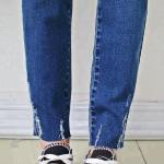Casual Dark Blue Skinny Girl Jeans , Tight Skinny Jeans For Womens Long Pattern