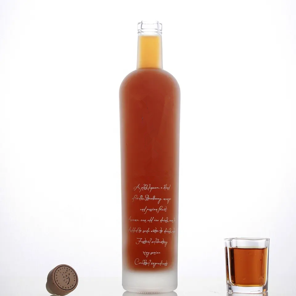 LOGO Printing Label Custom Glass Bottle for Tequila Fancy Color Blue 700ml Vodka 70cl