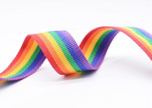 China T008 Rainbow Stripe Polyester Webbing Trim wholesale